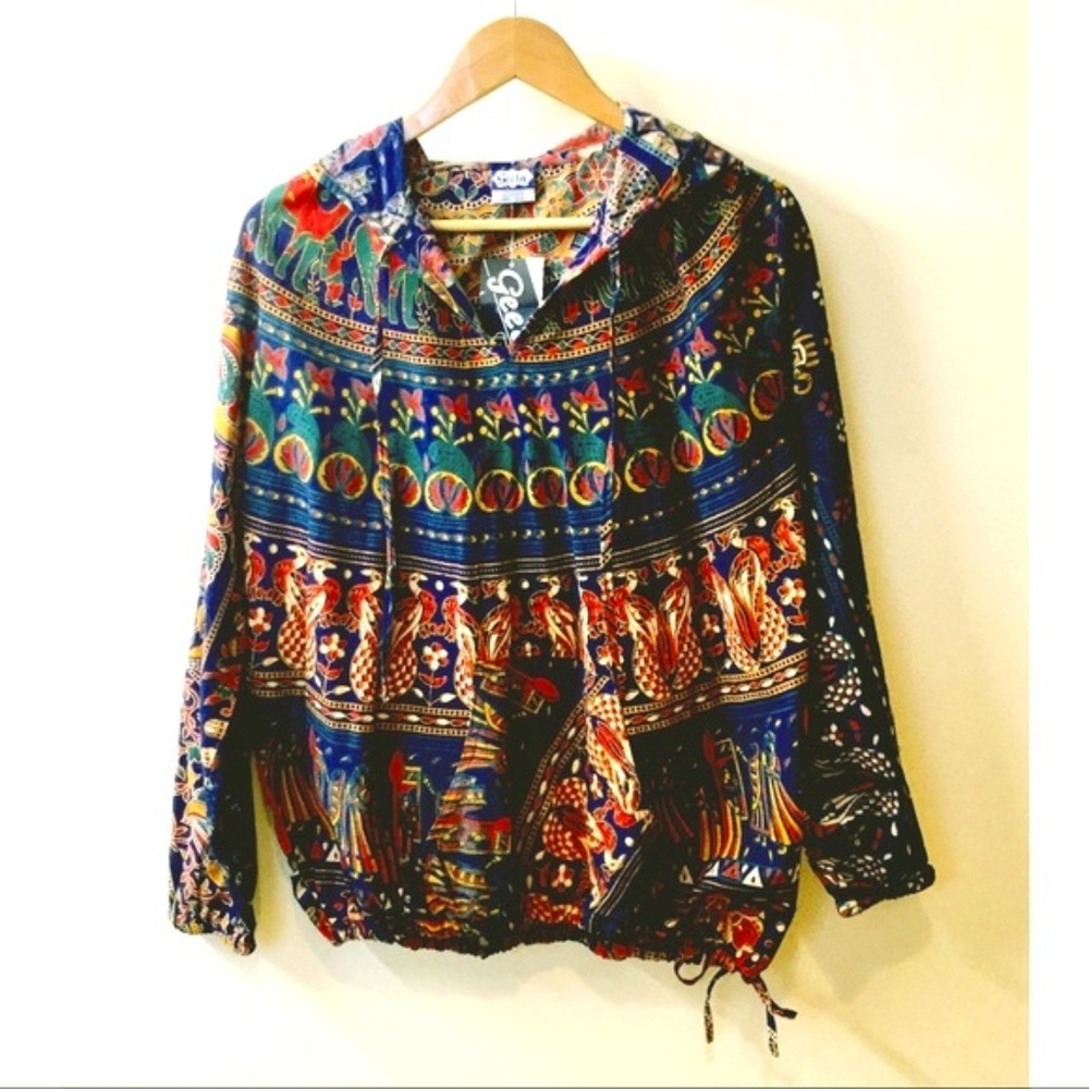 GEETA Hippie Napthol Indian Block Print Hoodie